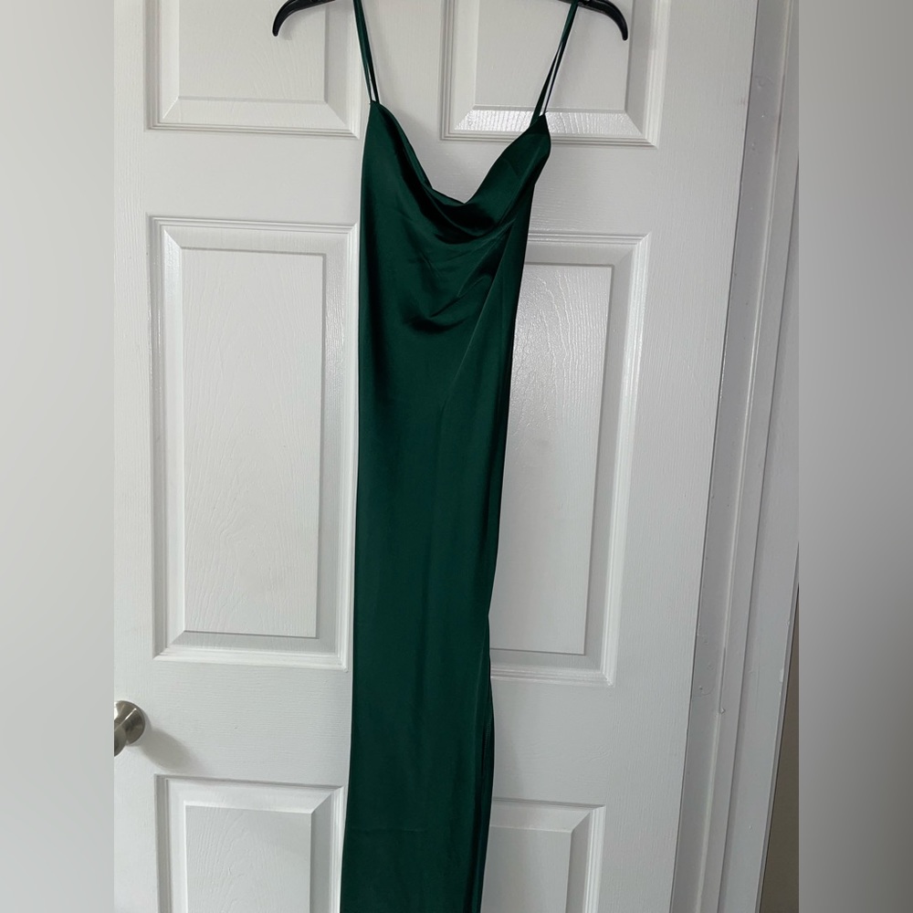 Green Satin Dress